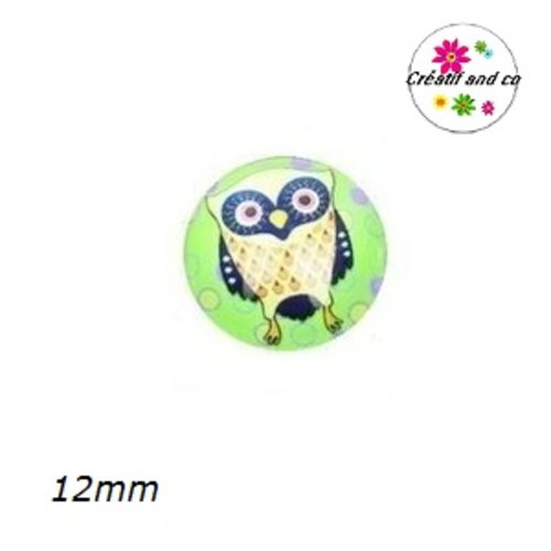 X2 cabochons hibou 12mm