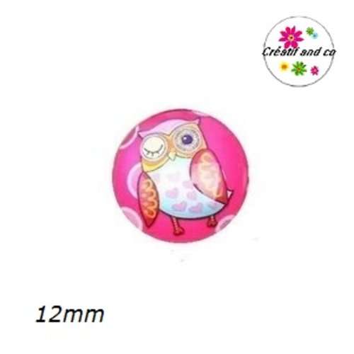 X2 cabochons hibou 12mm