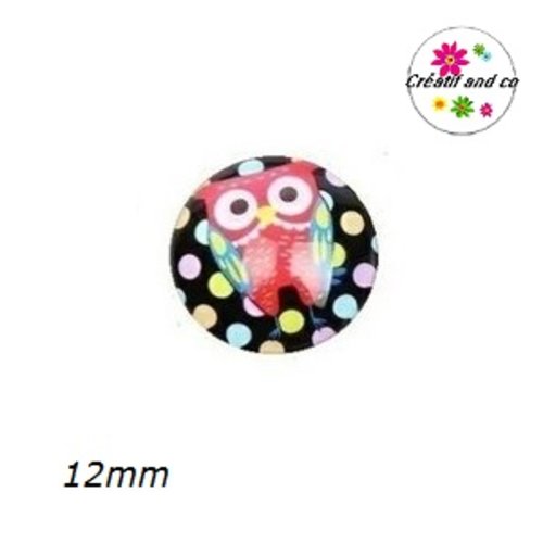 X2 cabochons hibou 12mm