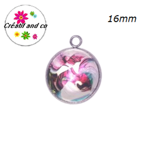 Pendentif cabochon cratère 16mm