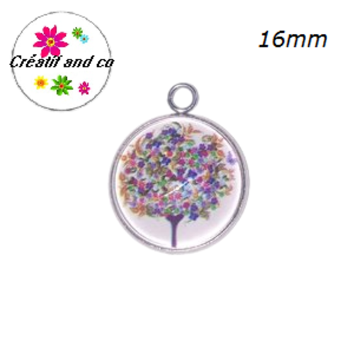Pendentif cabochon arbre de vie 16mm