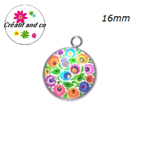 Pendentif cabochon à motif 16mm