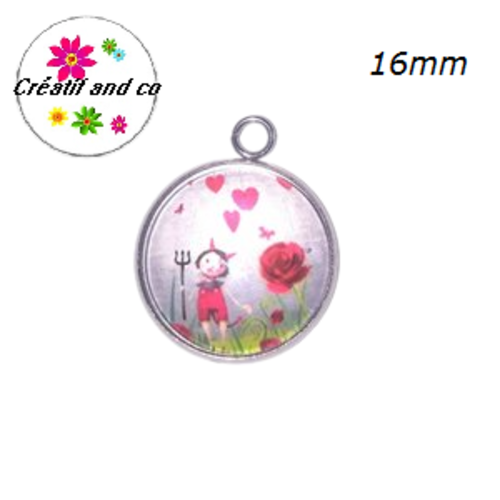 Pendentif cabochon diablotin 16mm