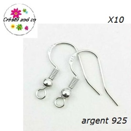 X10 dormeuses plaqué argent 925 avec poinçon