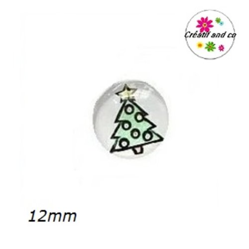 X2 cabochons sapin 12mm
