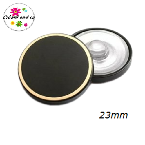 Bouton pression noir et or métal 23mm