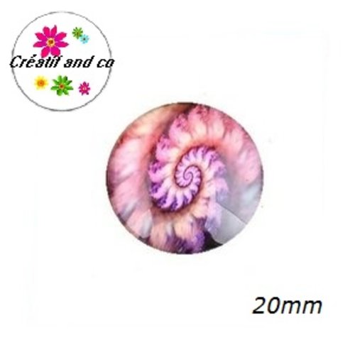 Cabochon tourbillon de couleur 20mm