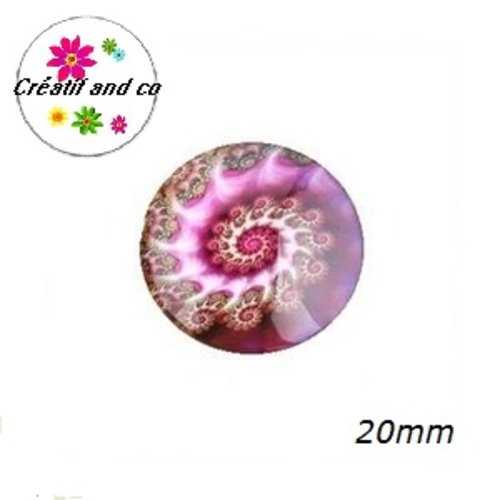 Cabochon tourbillon de couleur 20mm
