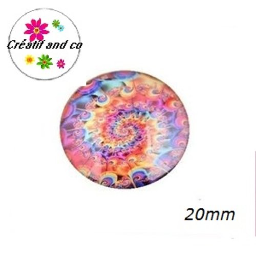 Cabochon tourbillon de couleur 20mm