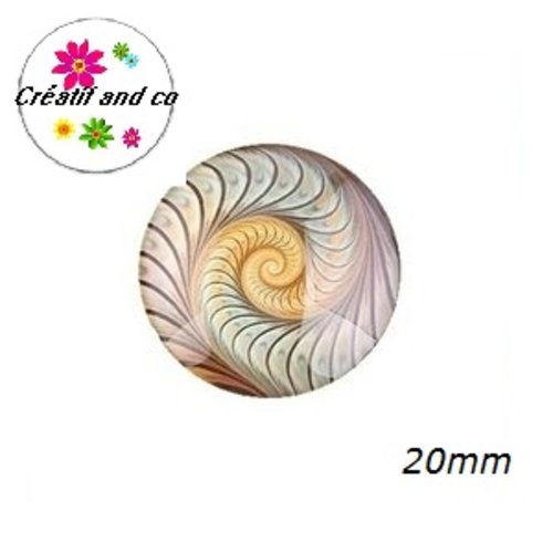 Cabochon tourbillon de couleur 20mm