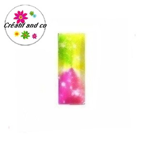 X2 cabochons rectangles colorés 10x25mm