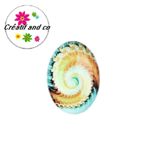 X2 cabochons ovales tourbillon de couleur 18x25mm