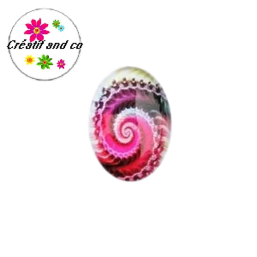X2 cabochons ovales tourbillon de couleur 18x25mm