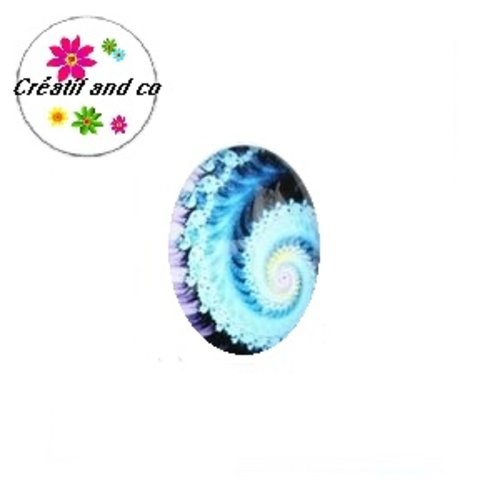 X2 cabochons ovales tourbillon de couleur 18x25mm