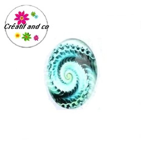 X2 cabochons ovales tourbillon de couleur 18x25mm