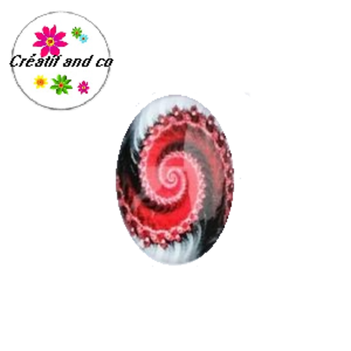 X2 cabochons ovales tourbillon de couleur 18x25mm