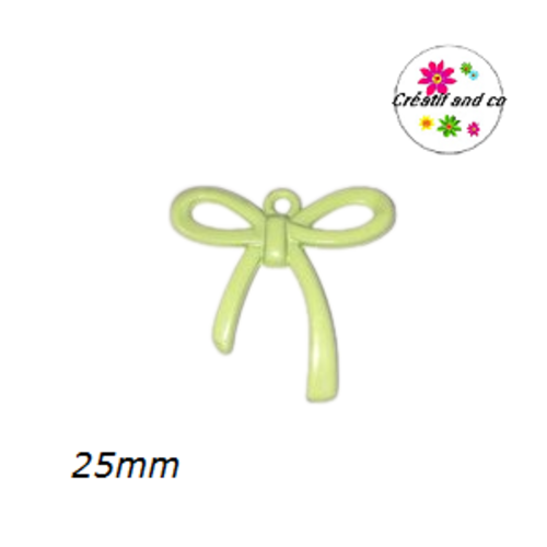 Breloque noeud jaune émail 25mm