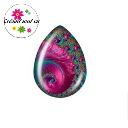 Cabochon goutte tourbillon coloré 18x25mm