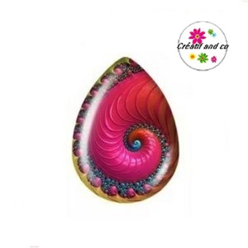 Cabochon goutte tourbillon coloré 18x25mm