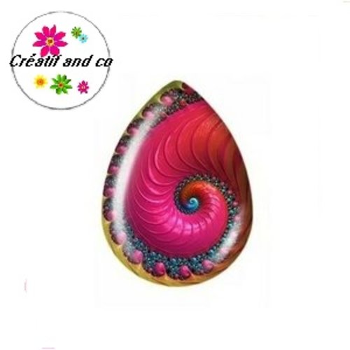 Cabochon goutte tourbillon coloré 18x25mm