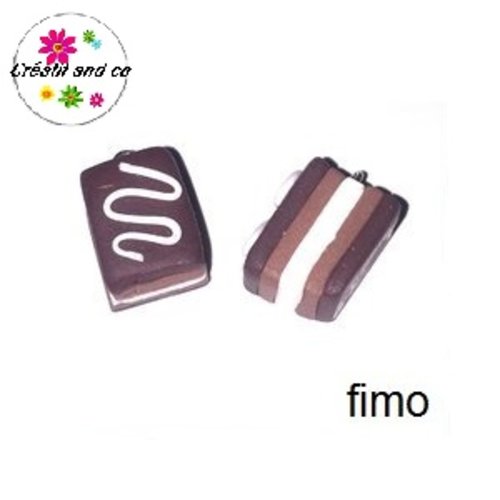 Part de gâteau trio de chocolat fimo