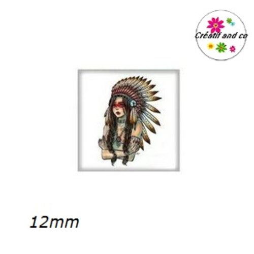 X2 cabochons visage femme indienne 12mm