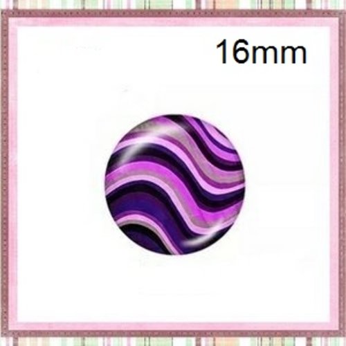 X2 cabochons ton mauve 16mm