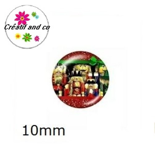 X2 cabochons soldats de bois noël 10mm