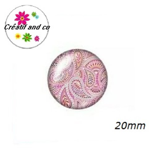 Cabochon motif mandala 20mm