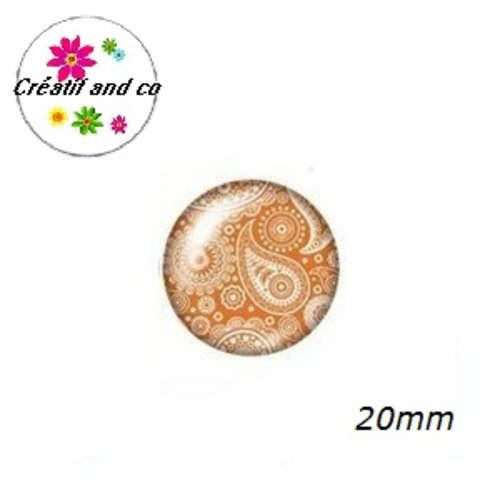 Cabochon motif mandala 20mm
