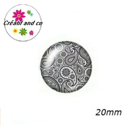 Cabochon motif mandala 20mm