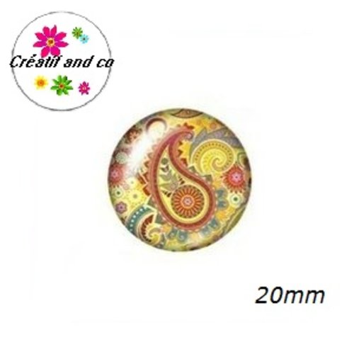 Cabochon motif mandala 20mm