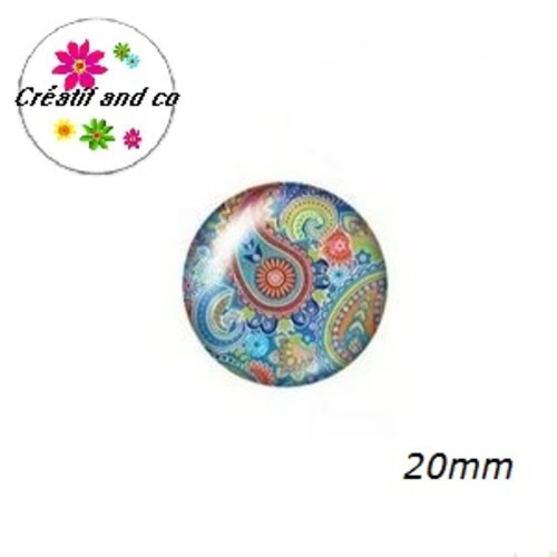 Cabochon motif mandala 20mm