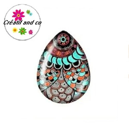 Cabochon goutte colorée 18x25mm