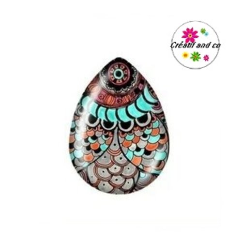Cabochon goutte colorée 18x25mm