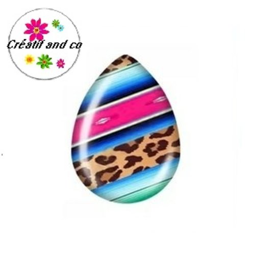 Cabochon goutte colorée 18x25mm