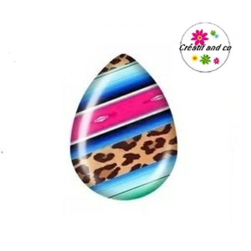 Cabochon goutte colorée 18x25mm
