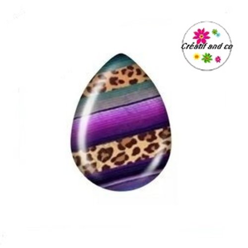 Cabochon goutte colorée 18x25mm
