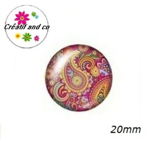 Cabochon motif mandala 20mm