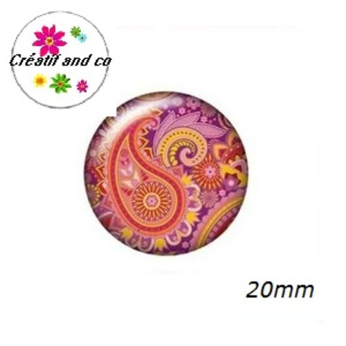 Cabochon motif mandala 20mm