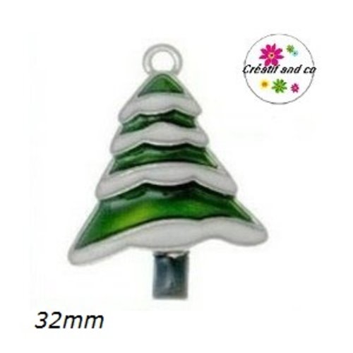 Breloque sapin émail  32mm