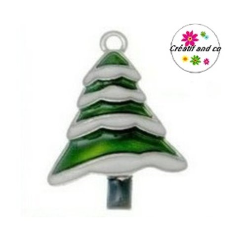 Breloque sapin émail  32mm