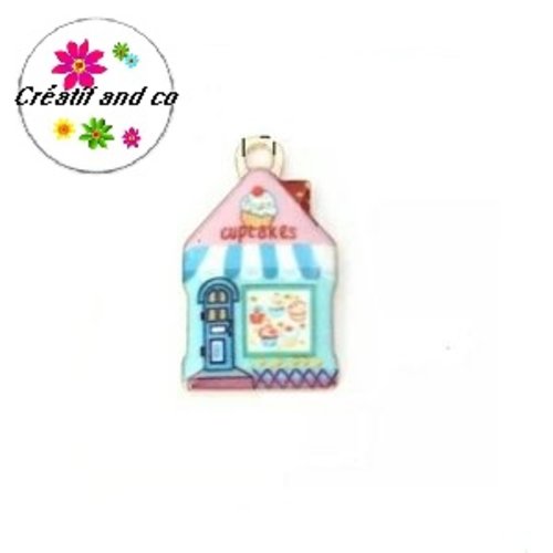 Breloque maison émail 22mm