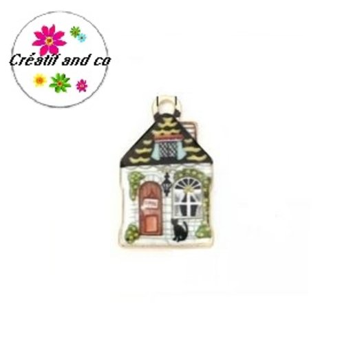 Breloque maison émail 22mm