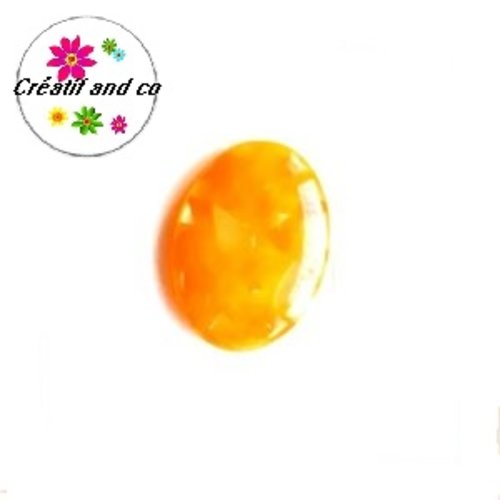 X2 cabochons ovales oranges résine 18x25mm