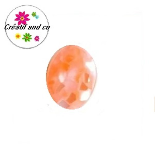 X2 cabochons ovales roses résine 18x25mm