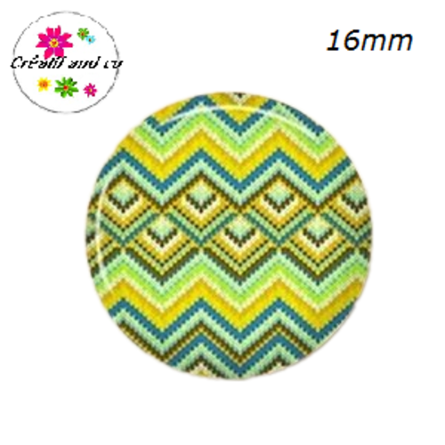 X2 cabochons à motif 16mm