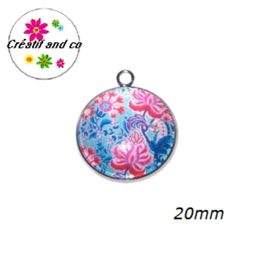 Pendentif cabochon mandala 20mm