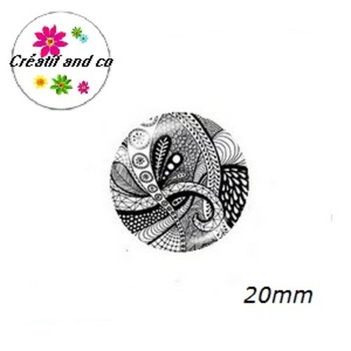 Cabochon rond mandala 20mm