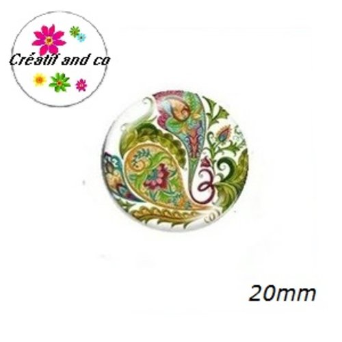 Cabochon rond mandala 20mm